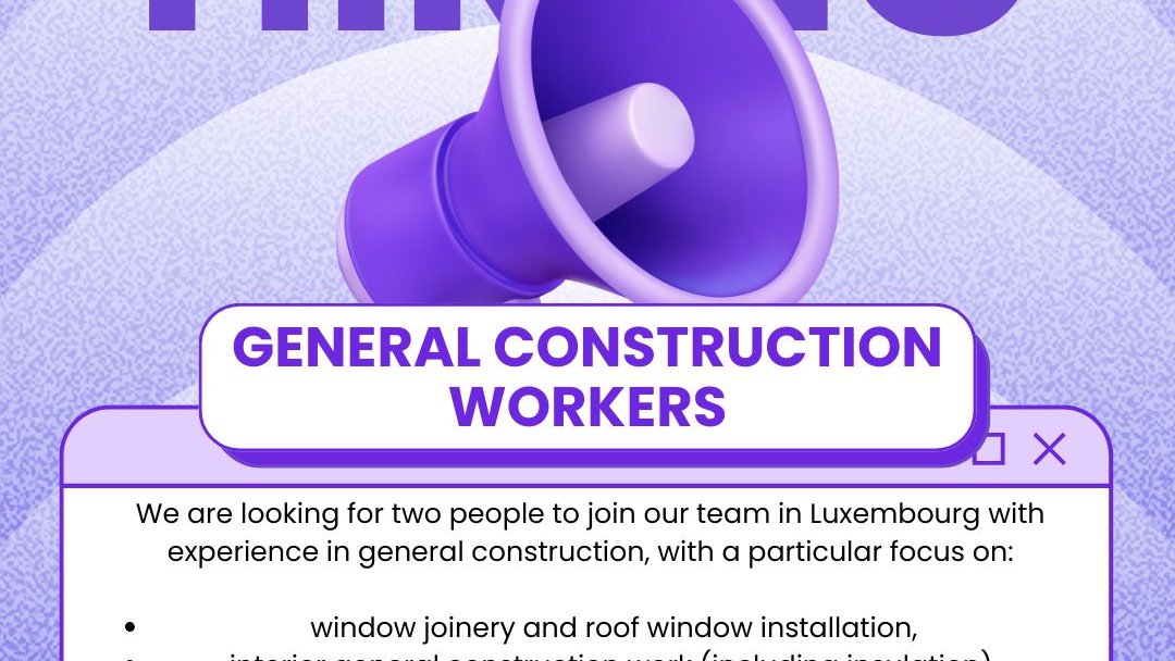 Ouvriers généraux de la construction – menuiserie (m/f) / Voltmax